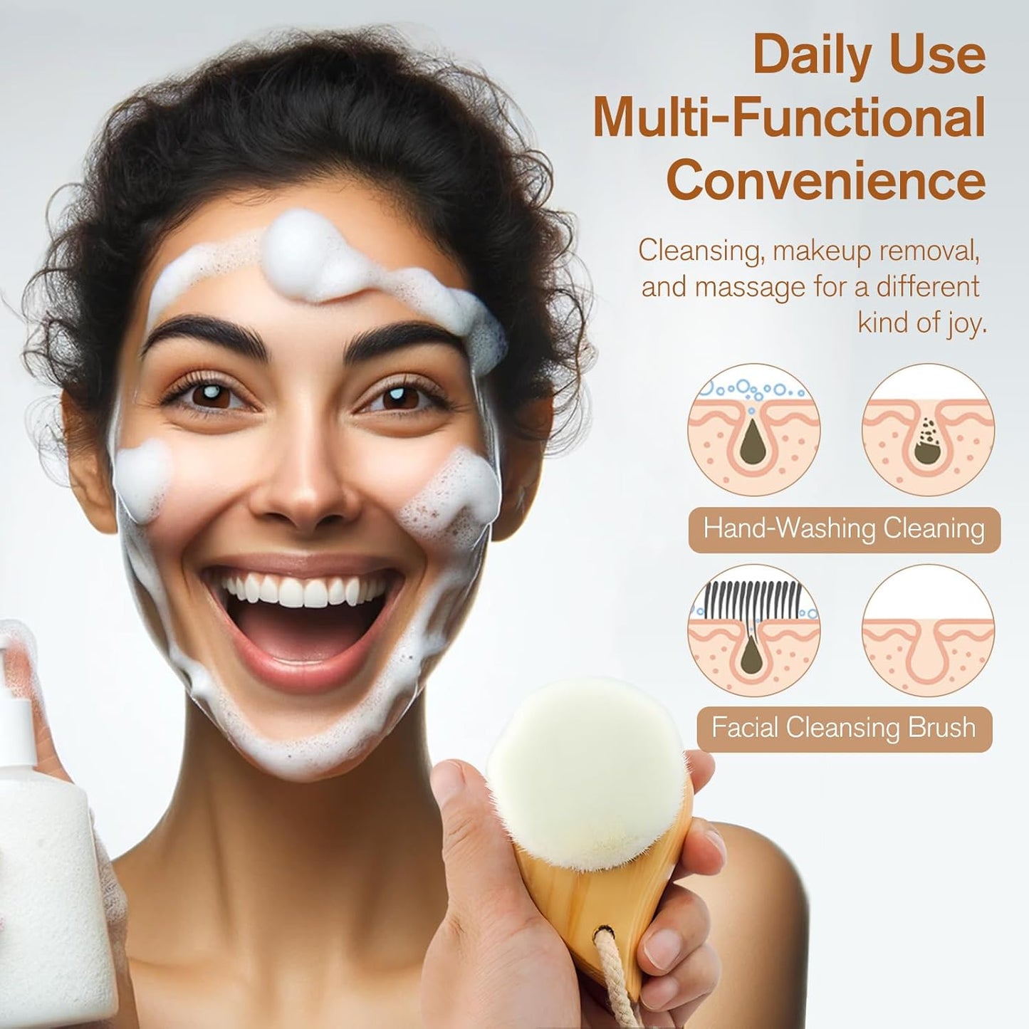 Noire Glow™ Deep Clean Facial Brush – Soft Bristles for Pore Purifying & Daily Skincare